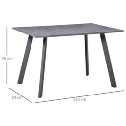 Wyld Haus Roreso Dark Grey Marble-Effect Rectangular Dining Table 120 X 80 Cm, Steel Legs - thumbnail 3