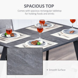 Wyld Haus Roreso Dark Grey Marble-Effect Rectangular Dining Table 120 X 80 Cm, Steel Legs - thumbnail 5