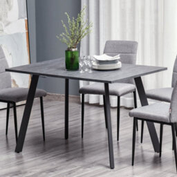 Wyld Haus Roreso Dark Grey Marble-Effect Rectangular Dining Table 120 X 80 Cm, Steel Legs - thumbnail 2