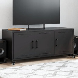 Berkfield Tv Cabinet Black 100.5X39X43.5 Cm Steel - thumbnail 1