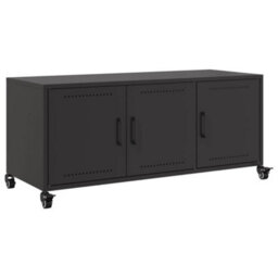 Berkfield Tv Cabinet Black 100.5X39X43.5 Cm Steel - thumbnail 2