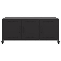 Berkfield Tv Cabinet Black 100.5X39X43.5 Cm Steel - thumbnail 6