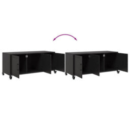 Berkfield Tv Cabinet Black 100.5X39X43.5 Cm Steel - thumbnail 9