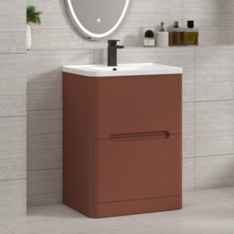 Royal Bathrooms Venice 600mm Terracotta Clay Floor Standing Bathroom Vanity Unit 2 Drawer With Ceramic Basin - 1 Tap Hole Basin - thumbnail 5