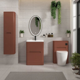 Royal Bathrooms Venice 600mm Terracotta Clay Floor Standing Bathroom Vanity Unit 2 Drawer With Ceramic Basin - 1 Tap Hole Basin - thumbnail 3