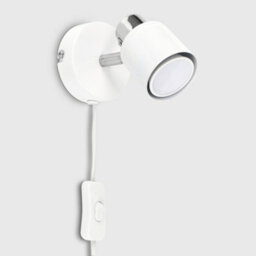Valuelights Benton White & Chrome Plug In Wall Spotlight - thumbnail 4