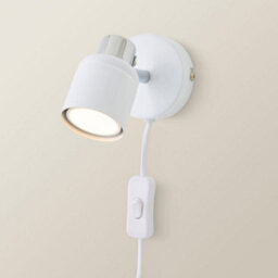 Valuelights Benton White & Chrome Plug In Wall Spotlight - thumbnail 6