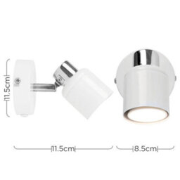 Valuelights Benton White & Chrome Plug In Wall Spotlight - thumbnail 8