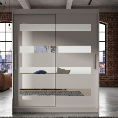 Sliding Wardrobe Westa Xiii 150 Cm With Mirror Panels Cashmere - image 1