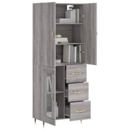 Berkfield Highboard Grey Sonoma 69.5X34X180 Cm Engineered Wood - thumbnail 3