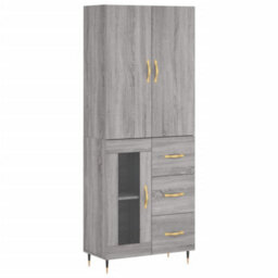 Berkfield Highboard Grey Sonoma 69.5X34X180 Cm Engineered Wood - thumbnail 2