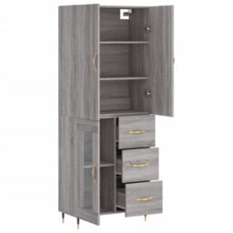 Berkfield Highboard Grey Sonoma 69.5X34X180 Cm Engineered Wood - thumbnail 4