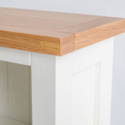 Farro White 5 Tier Narrow Bookcase - Painted With Oak Top - By Roseland Furniture - thumbnail 5
