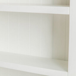 Farro White 5 Tier Narrow Bookcase - Painted With Oak Top - By Roseland Furniture - thumbnail 6