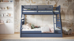 Flair Ollie Triple Bunk Bed With Drawers Navy - thumbnail 3
