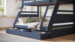 Flair Ollie Triple Bunk Bed With Drawers Navy - thumbnail 4