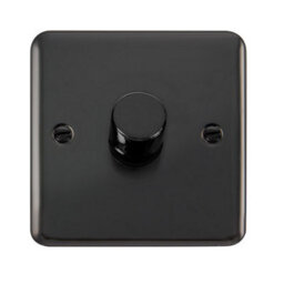 Curved Black Nickel 1 Gang 2 Way Led 100W Trailing Edge Dimmer Light Switch - Se Home
