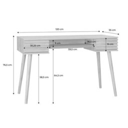Sweeek - 2-Drawers Wooden Effect Desk  Madere Natural 120X55X76.5 Cm - thumbnail 7