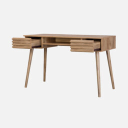 Sweeek - 2-Drawers Wooden Effect Desk  Madere Natural 120X55X76.5 Cm - thumbnail 2