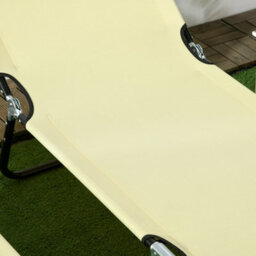Outsunny Folding Sun Loungers Set Of 2 With Adjustable Backrest, Beige - thumbnail 8