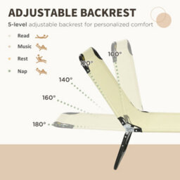 Outsunny Folding Sun Loungers Set Of 2 With Adjustable Backrest, Beige - thumbnail 4