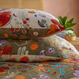 Furn. La Vida Festive Reversible Duvet Set, King, Multicolour - thumbnail 3