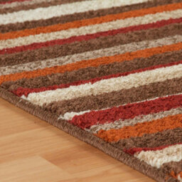 Melrose Salerno Orange Red Striped Pattern Design X-Large Indoor Area Rug 200/285Cm - thumbnail 3