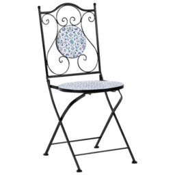 Beliani Set Of 2 Garden Chairs Chapeco Folding Metal Black - thumbnail 5