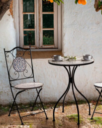 Beliani Set Of 2 Garden Chairs Chapeco Folding Metal Black - thumbnail 2