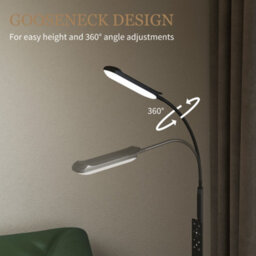 Homcom Led Floor Lamp For Living Room With Magnetic Remote Control, Black - thumbnail 8