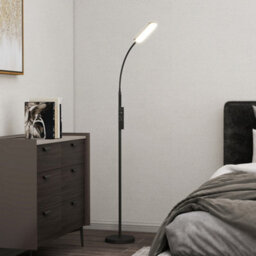Homcom Led Floor Lamp For Living Room With Magnetic Remote Control, Black