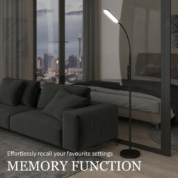 Homcom Led Floor Lamp For Living Room With Magnetic Remote Control, Black - thumbnail 5