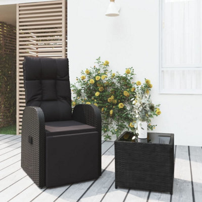 Berkfield 2 Piece Garden Lounge Set Black Poly Rattan&steel - image 1