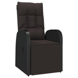 Berkfield 2 Piece Garden Lounge Set Black Poly Rattan&steel - thumbnail 4