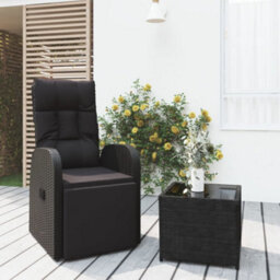 Berkfield 2 Piece Garden Lounge Set Black Poly Rattan&steel - thumbnail 1