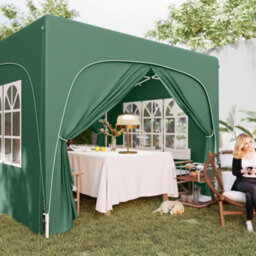 Outsunny 3 X 3(M) Upf50+ Pop Up Gazebo With Sides And Carry Bag, Dark Green - thumbnail 9