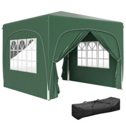 Outsunny 3 X 3(M) Upf50+ Pop Up Gazebo With Sides And Carry Bag, Dark Green - thumbnail 2