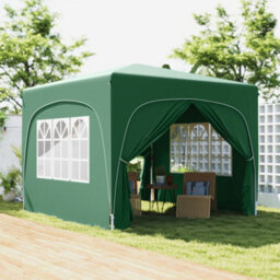 Outsunny 3 X 3(M) Upf50+ Pop Up Gazebo With Sides And Carry Bag, Dark Green - thumbnail 1