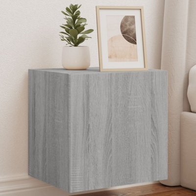 Berkfield Tv Wall Cabinets With Led Lights 2 Pcs Grey Sonoma 40.5X35X40 Cm - image 1