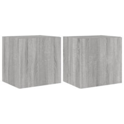 Berkfield Tv Wall Cabinets With Led Lights 2 Pcs Grey Sonoma 40.5X35X40 Cm - thumbnail 2