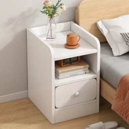 1 Drawer Small Bedside Table Cabinet Side End Table Nightstand Storage Organizer Bedroom - thumbnail 4