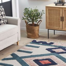 Beliani Multicolour Cotton Area Rug 160 X 230 Cm Handwoven Tufted - Scandinavian Style - thumbnail 2