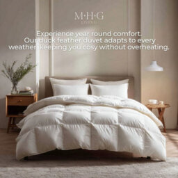 MHG Living Duck Feather & Down Duvet 16.5 Tog - T220 Down-Proof Cotton Cover - Hypoallergenic - King - thumbnail 4