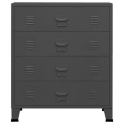 Walplus Industrial Drawer Cabinet Anthracite 78X40X93 Cm Metal - thumbnail 4