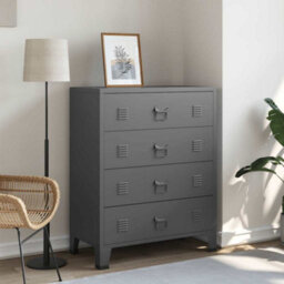 Walplus Industrial Drawer Cabinet Anthracite 78X40X93 Cm Metal - thumbnail 1