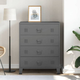 Walplus Industrial Drawer Cabinet Anthracite 78X40X93 Cm Metal - thumbnail 3