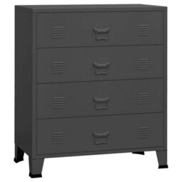 Walplus Industrial Drawer Cabinet Anthracite 78X40X93 Cm Metal - thumbnail 2