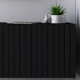 Heze Furniture Elpis Glamour Tv Cabinet Media Unit With Storage - Black / Black Frame - thumbnail 5
