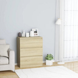 Berkfield Sturdy Sideboard Sonoma Oak 60X35X76 Cm Engineered Wood - thumbnail 2