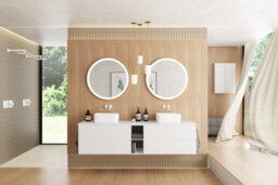 Lumora 600mm Round Gold Frame Led Bathroom Mirror Dimmable Tri Light Anti Fog - thumbnail 9